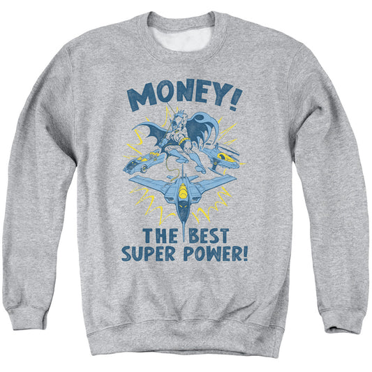 DC Comics Money Mens Crewneck Sweatshirt Athletic Heather