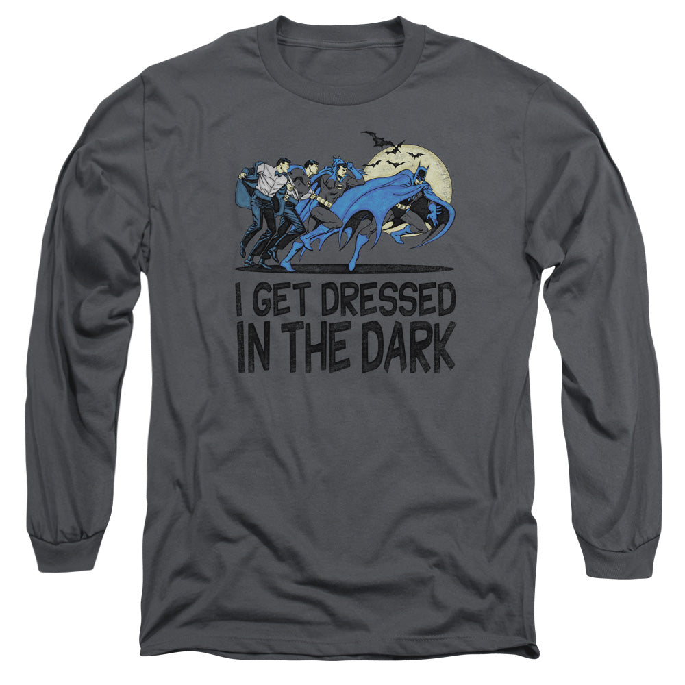 DC Comics Get Dressed Mens Long Sleeve Shirt Charcoal