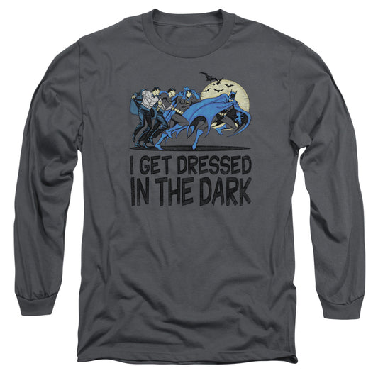 DC Comics Get Dressed Mens Long Sleeve Shirt Charcoal