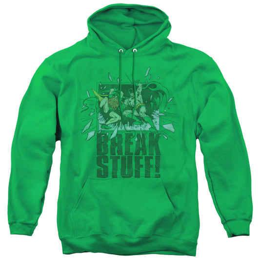 DC Comics Break Stuff Mens Hoodie Kelly Green