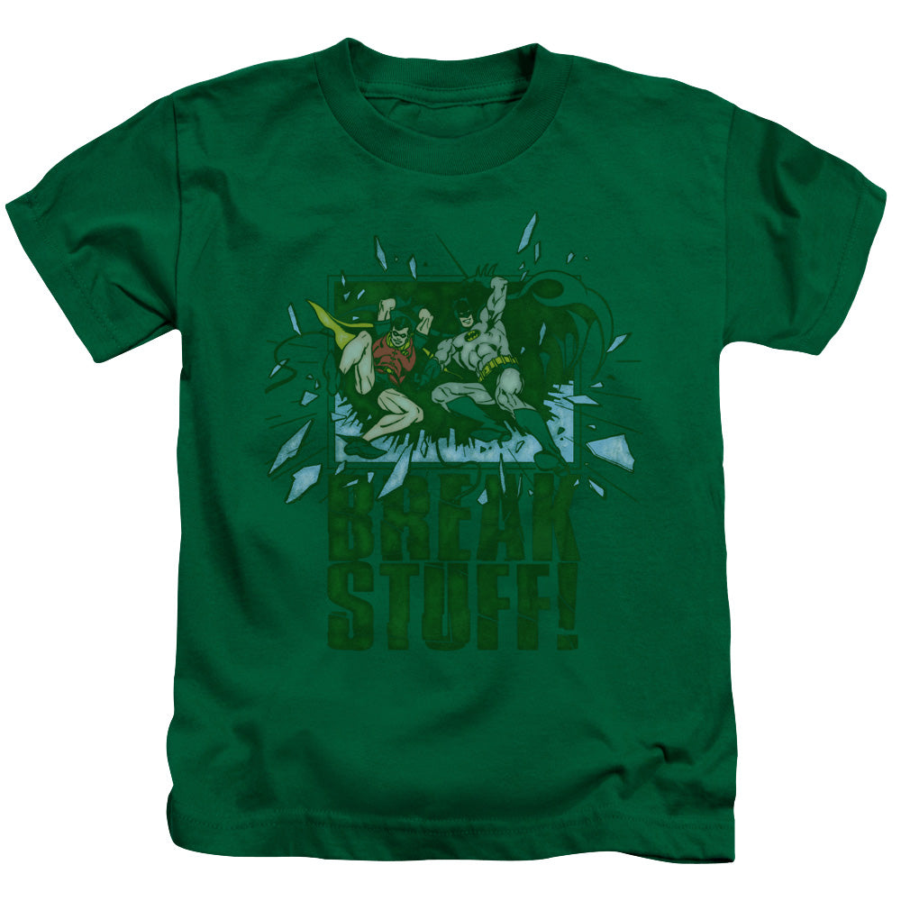 DC Comics Break Stuff Juvenile Kids Youth T Shirt Kelly Green 