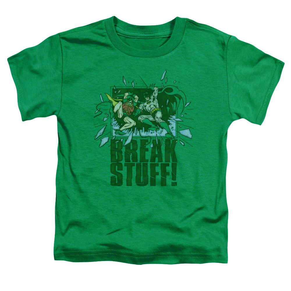 DC Comics Break Stuff Toddler Kids Youth T Shirt Kelly Green