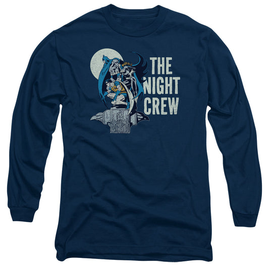DC Comics Night Crew Mens Long Sleeve Shirt Navy Blue