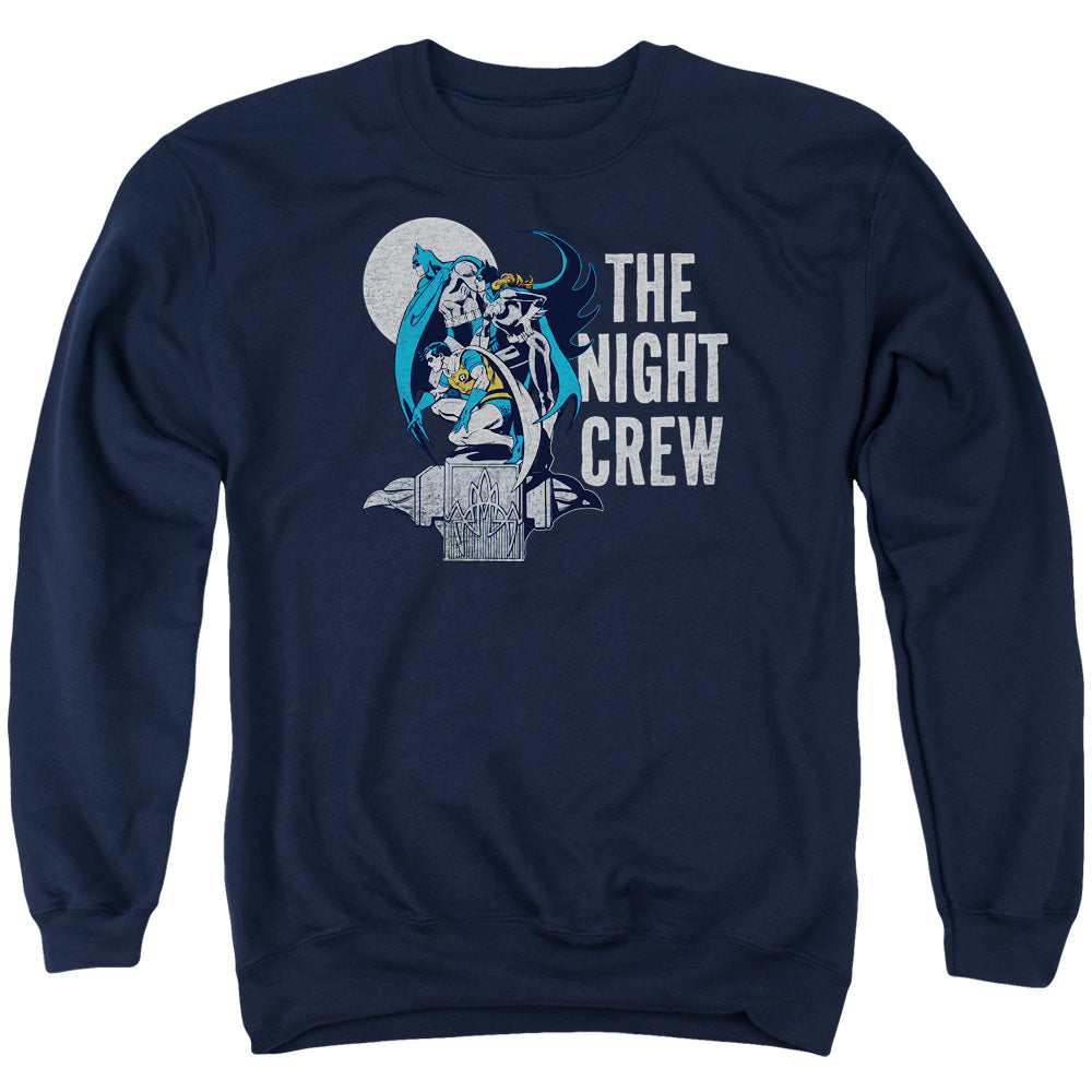 DC Comics Night Crew Mens Crewneck Sweatshirt Navy Blue