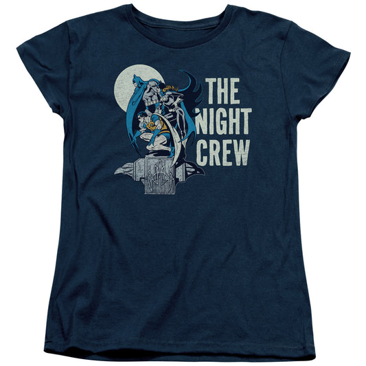 DC Comics Night Crew Womens T Shirt Navy Blue