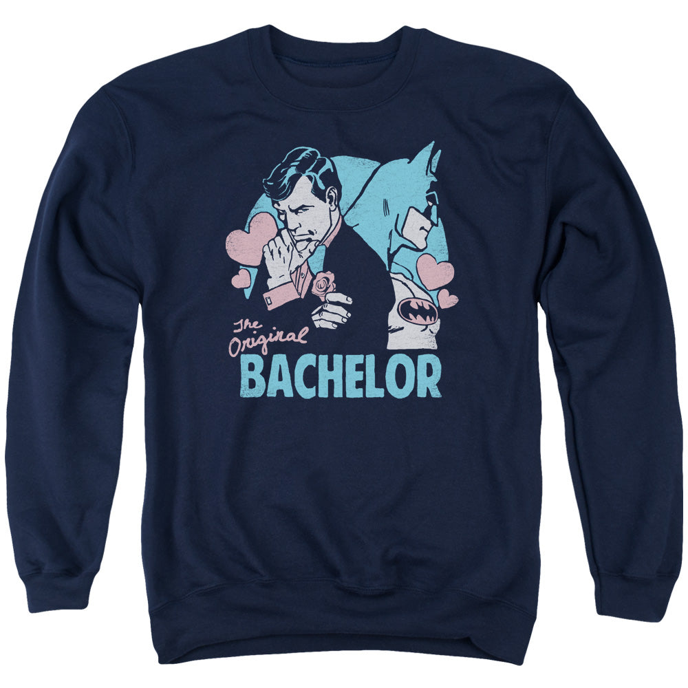 DC Comics Bachelor Mens Crewneck Sweatshirt Navy Blue