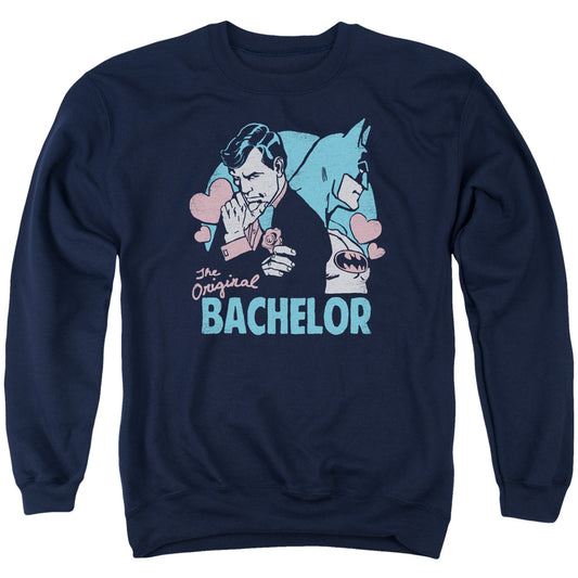 DC Comics Bachelor Mens Crewneck Sweatshirt Navy Blue