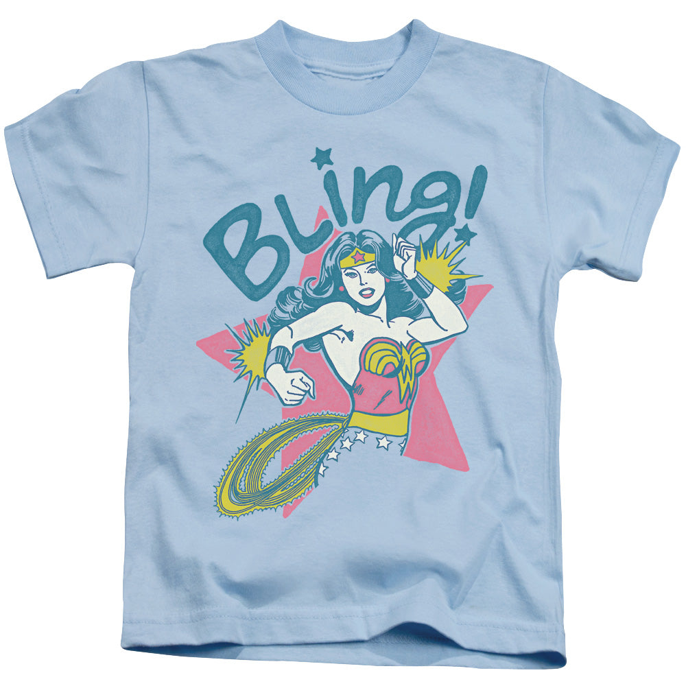 DC Comics Bling Juvenile Kids Youth T Shirt Light Blue 