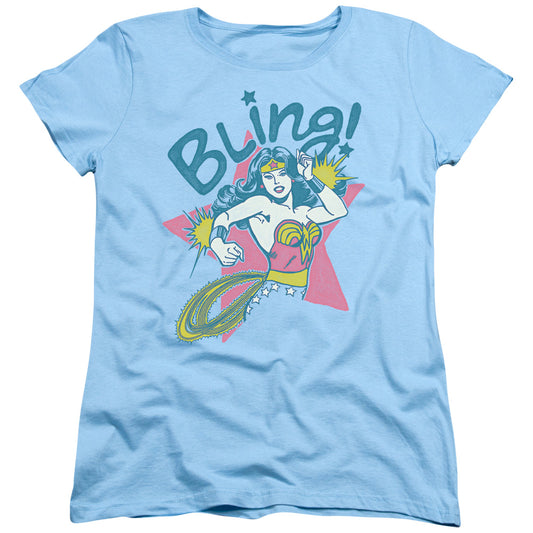 DC Comics Bling Womens T Shirt Light Blue