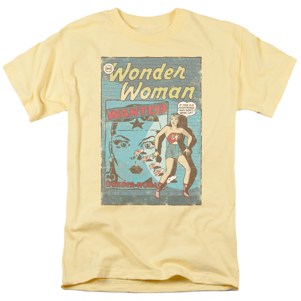 DC Comics Wonder Woman Wanted Mens T Shirt Yellow