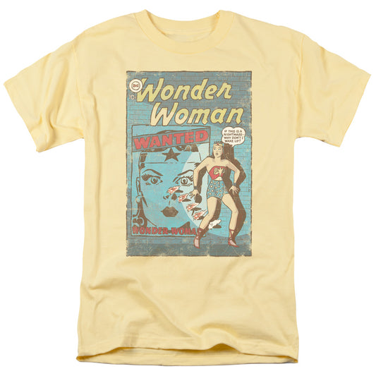 DC Comics Wonder Woman Wanted Mens T Shirt Yellow
