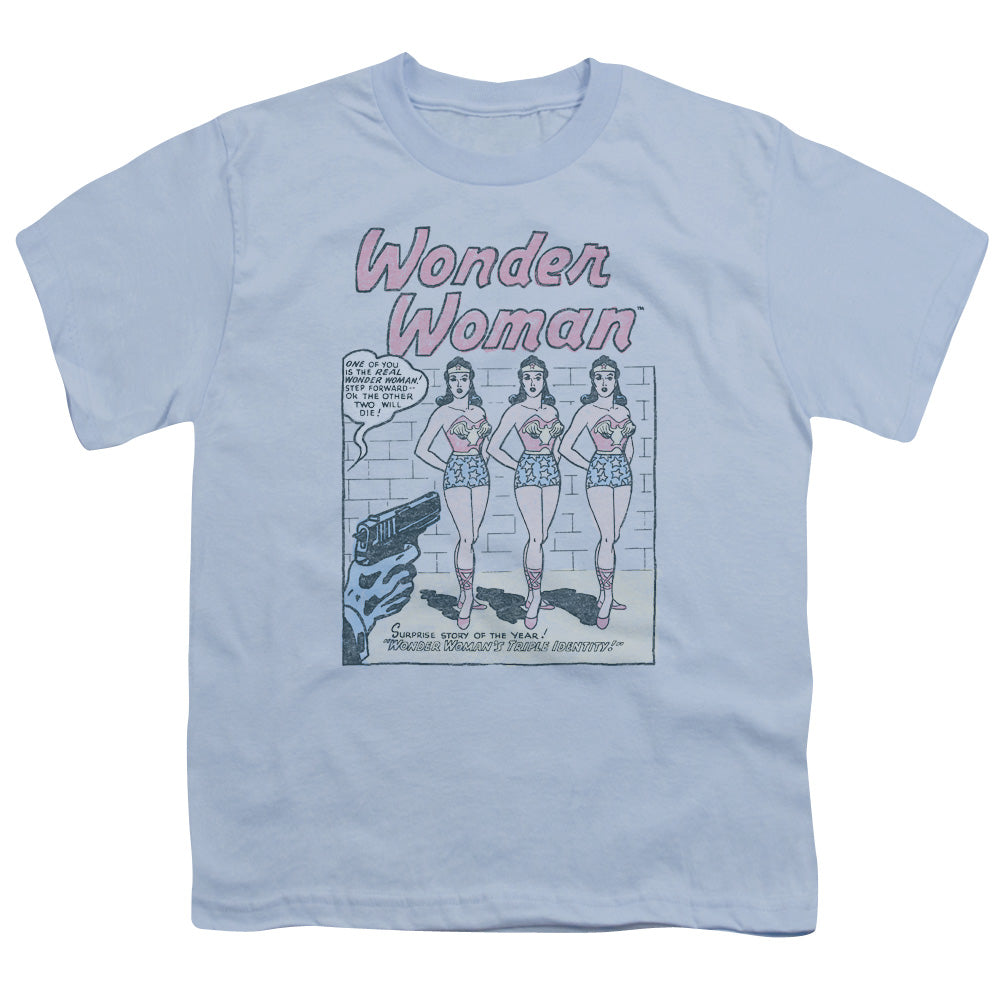 DC Comics Multiple Ww Kids Youth T Shirt Light Blue