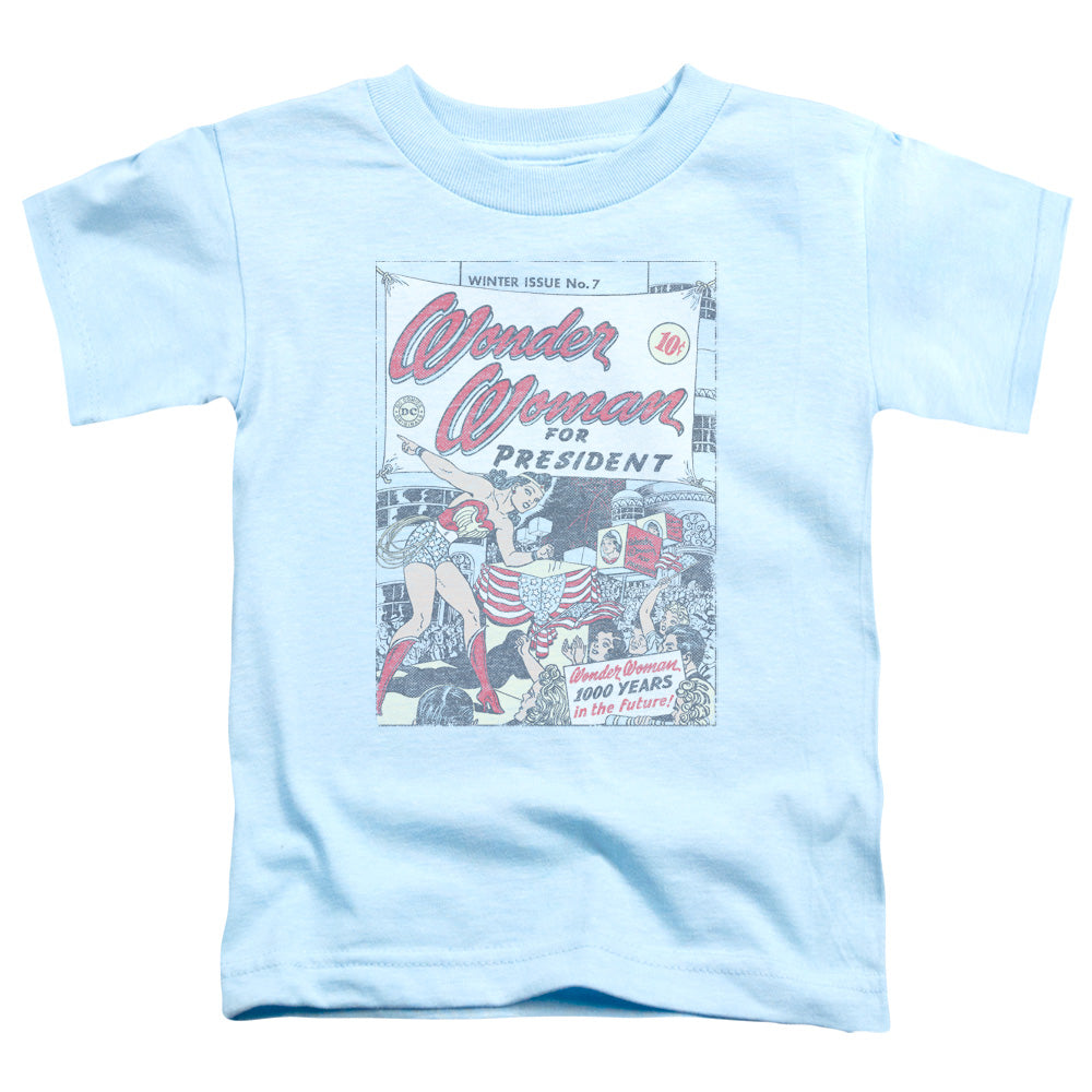 DC Comics Ww for President Toddler Kids Youth T Shirt Light Blue