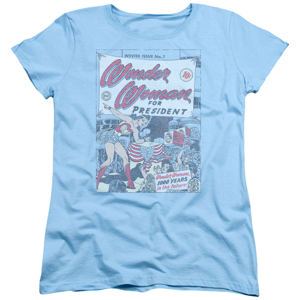 DC Comics Ww for President Womens T Shirt Light Blue
