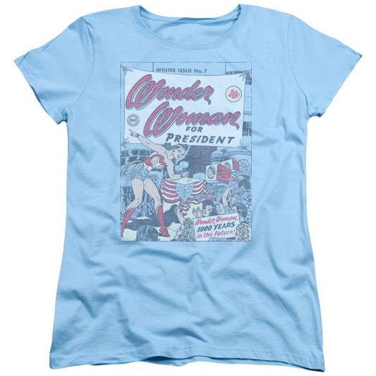 DC Comics Ww for President Womens T Shirt Light Blue