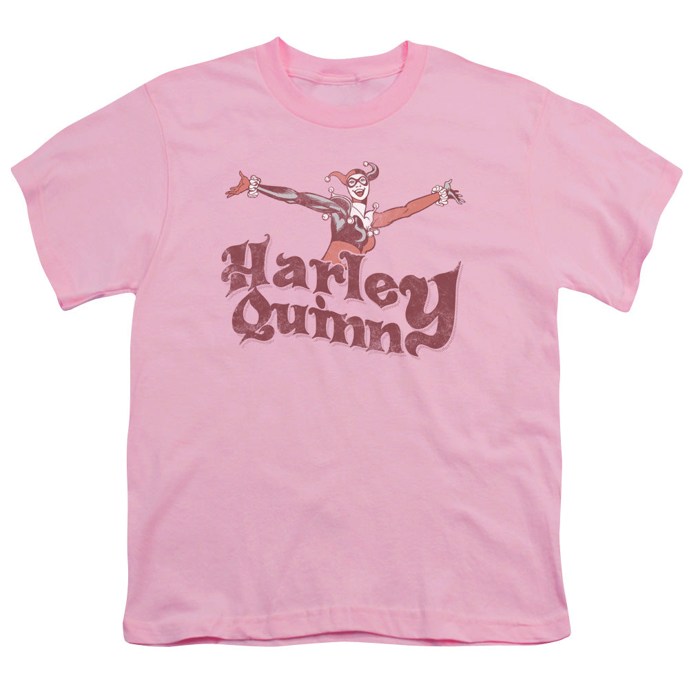 DC Comics Harley Hop Vintage Kids Youth T Shirt Pink