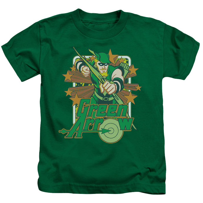 DC Comics Green Arrow Stars Juvenile Kids Youth T Shirt Kelly Green 