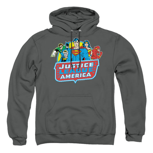 Dc 8 Bit League Mens Hoodie Charcoal Officially Licensed