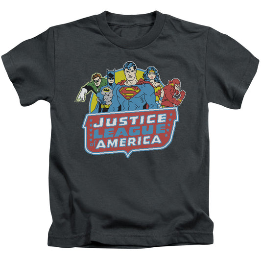 DC Comics 8 Bit League Juvenile Kids Youth T Shirt Charcoal 