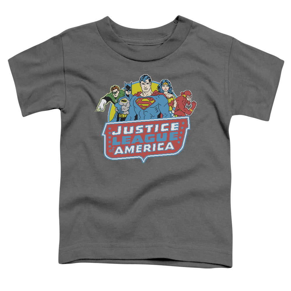 DC Comics 8 Bit League Toddler Kids Youth T Shirt Charcoal