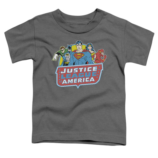 DC Comics 8 Bit League Toddler Kids Youth T Shirt Charcoal