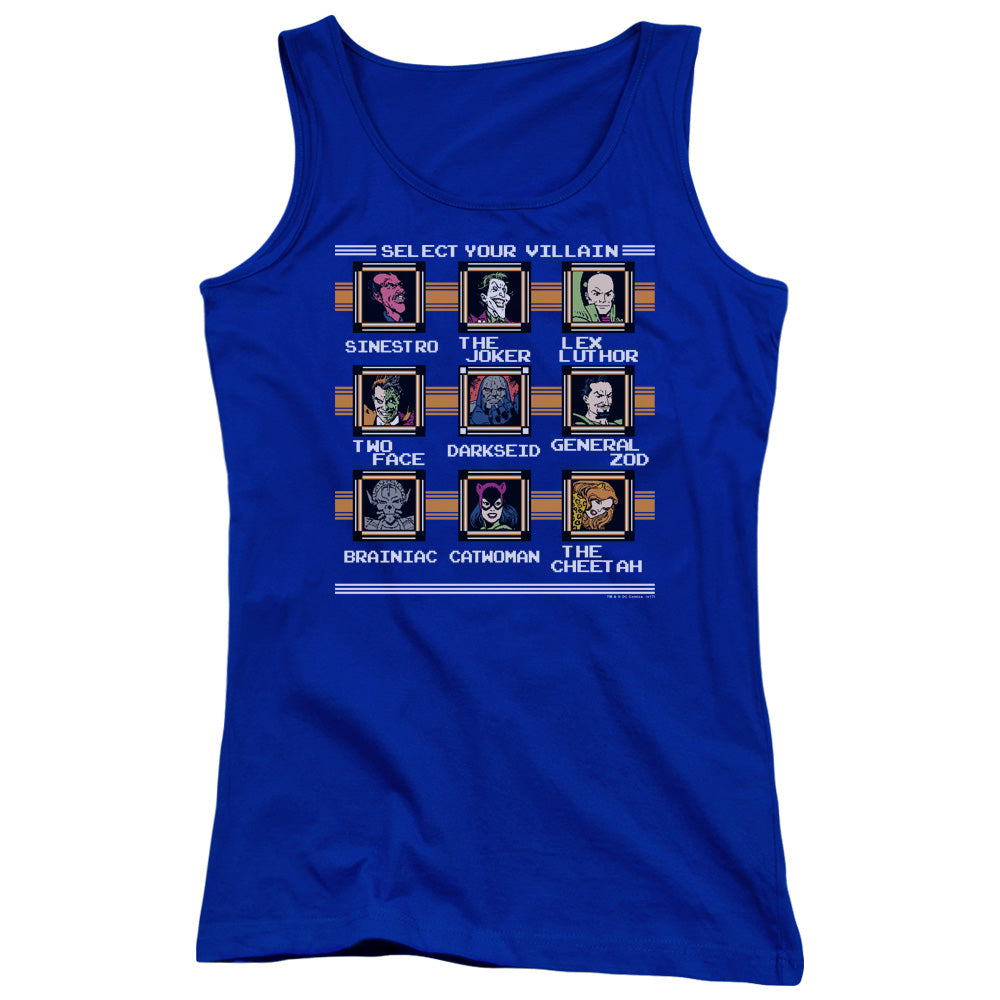 DC Comics Stage Select Womens Tank Top Shirt Royal Blue