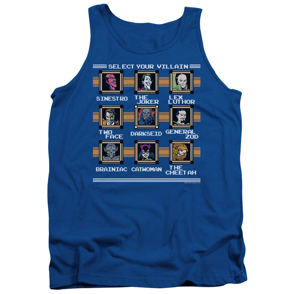 DC Comics Stage Select Mens Tank Top Shirt Royal Blue