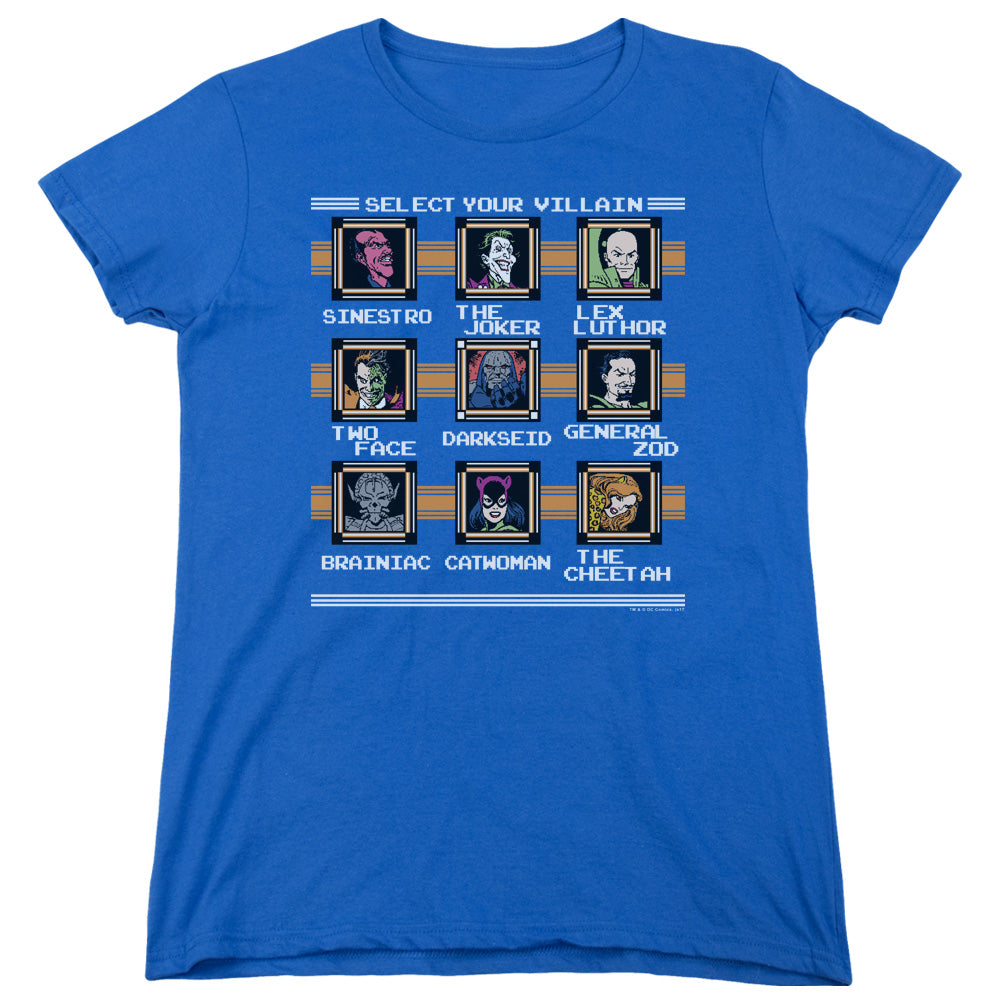 DC Comics Stage Select Womens T Shirt Royal Blue