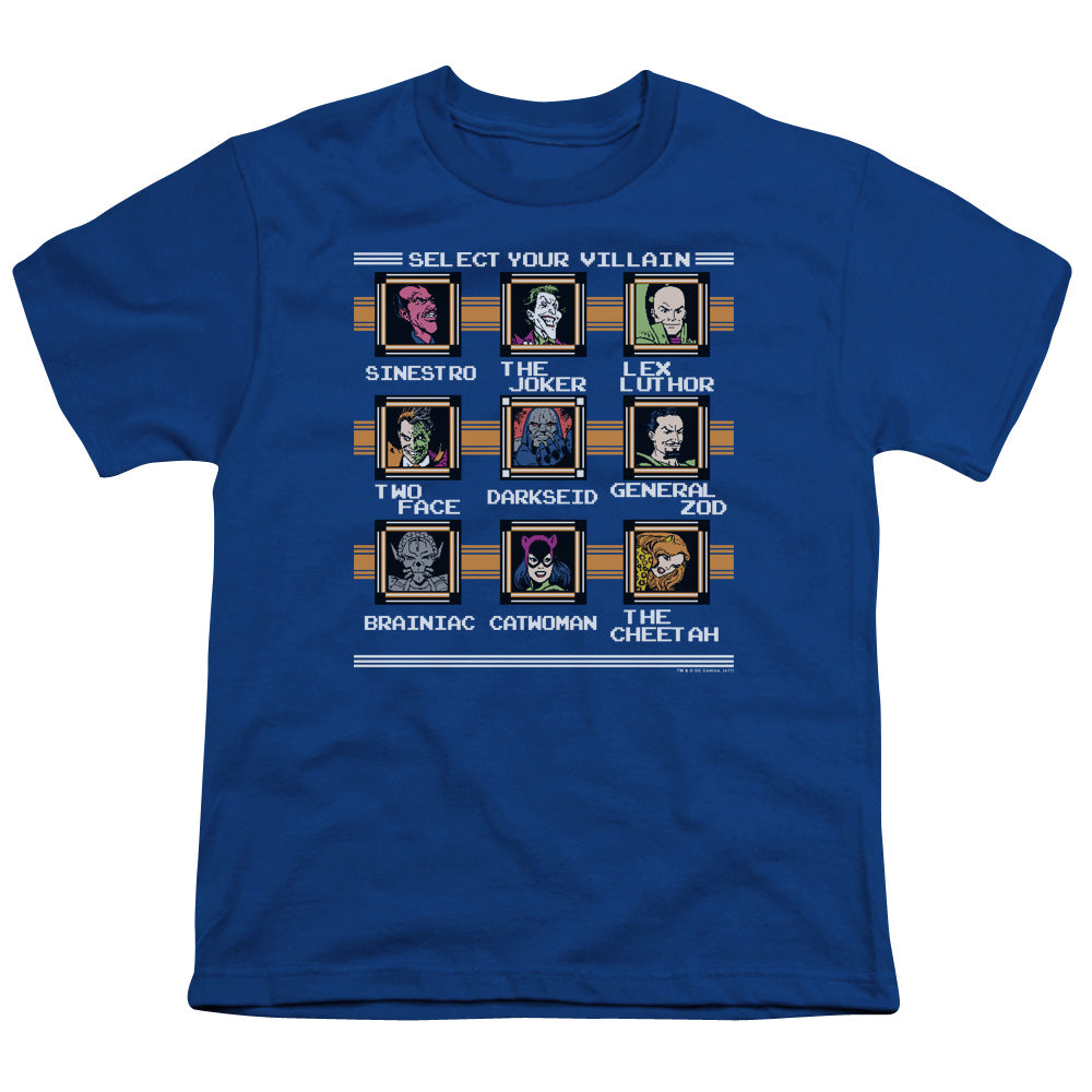 DC Comics Stage Select Kids Youth T Shirt Royal Blue