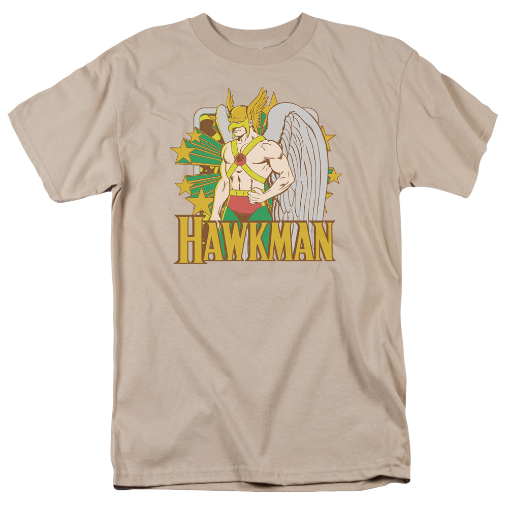 DC Comics Hawkman Stars Mens T Shirt Sand