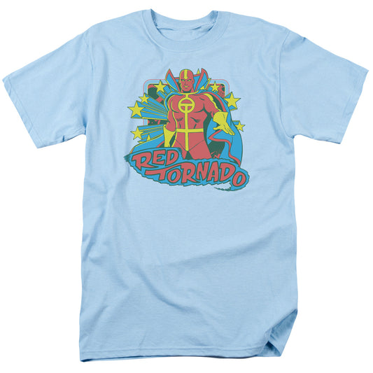 DC Comics Red Tornado Stars Mens T Shirt Light Blue