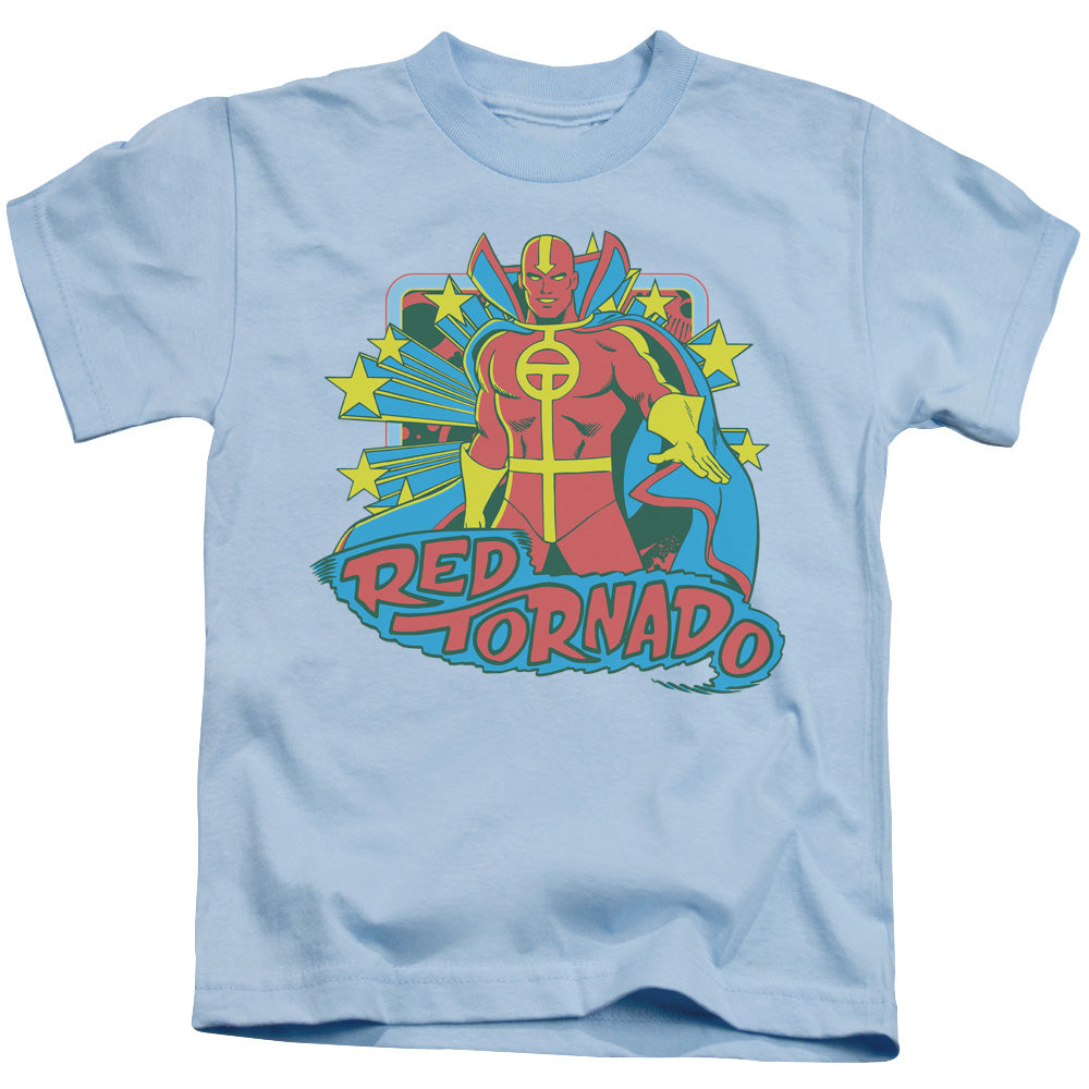 DC Comics Red Tornado Stars Juvenile Kids Youth T Shirt Light Blue 