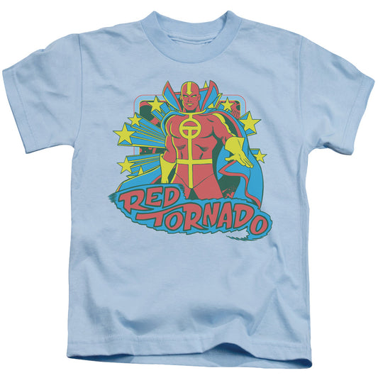 DC Comics Red Tornado Stars Juvenile Kids Youth T Shirt Light Blue 