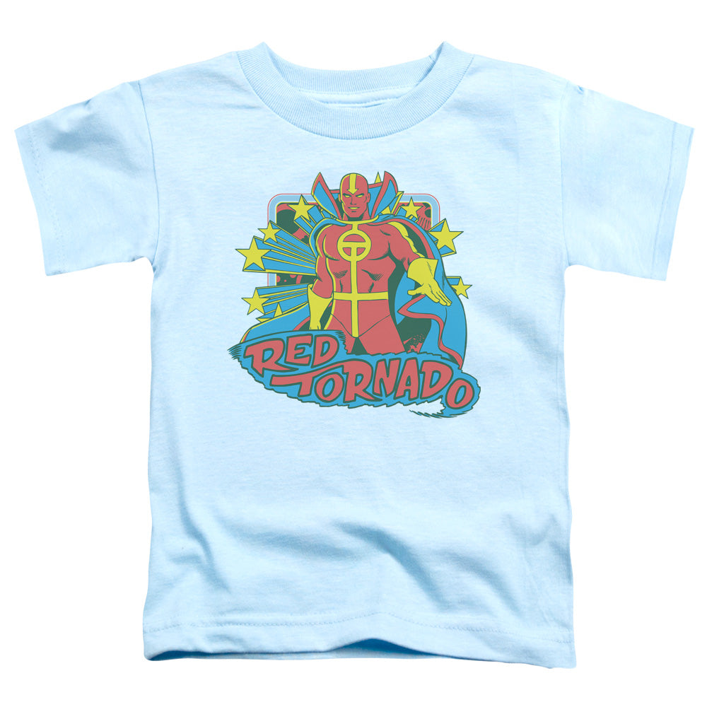 DC Comics Red Tornado Stars Toddler Kids Youth T Shirt Light Blue