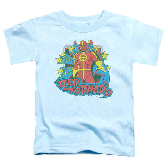 DC Comics Red Tornado Stars Toddler Kids Youth T Shirt Light Blue