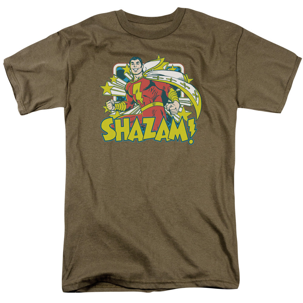 DC Comics Shazam Stars Mens T Shirt Safari Green