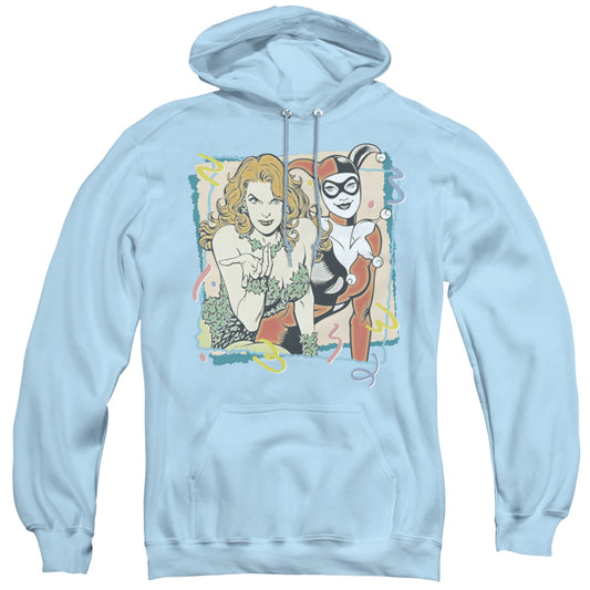 DC Comics Totally Harvey & Ivy Mens Hoodie Light Blue