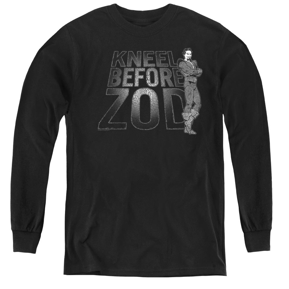 DC Comics Kneel Zod Long Sleeve Kids Youth T Shirt Black