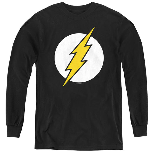 DC Comics Flash Fl Classic Long Sleeve Kids Youth T Shirt Black