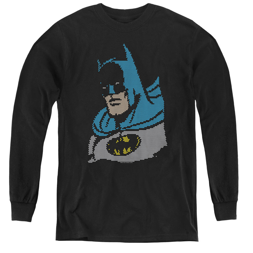 DC Comics Lite Brite Batman Long Sleeve Kids Youth T Shirt Black