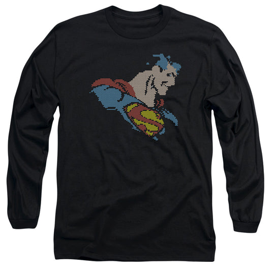 DC Comics Lite Brite Superman Mens Long Sleeve Shirt Black