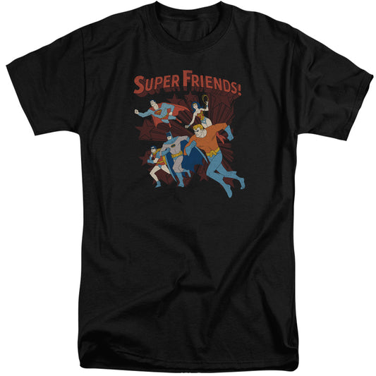 DC Comics Super Running Mens Tall T Shirt Adult Tall Black