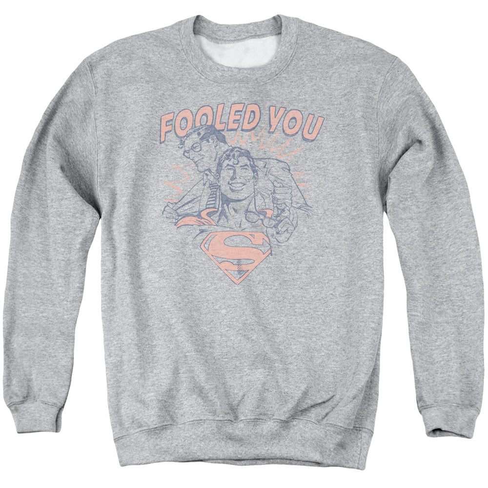 DC Comics Fooled You Mens Crewneck Sweatshirt Athletic Heather
