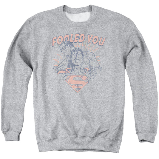 DC Comics Fooled You Mens Crewneck Sweatshirt Athletic Heather