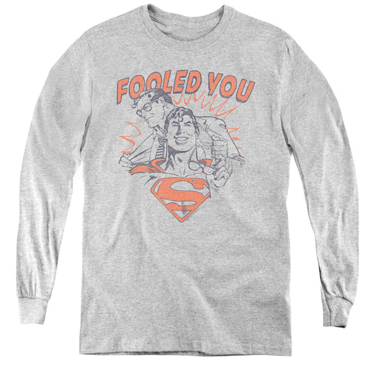 DC Comics Fooled You Long Sleeve Kids Youth T Shirt Athletic Heather