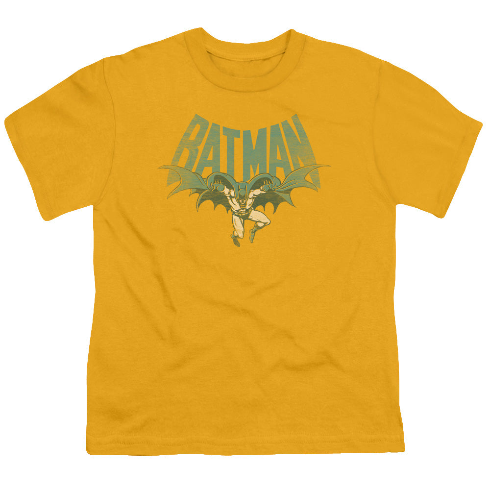 DC Comics Flying Bat Kids Youth T Shirt Gold