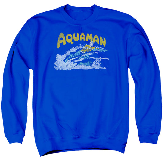 DC Comics Aqua Swim Mens Crewneck Sweatshirt Royal Blue