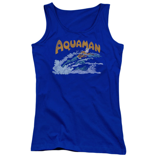 DC Comics Aqua Swim Womens Tank Top Shirt Royal Blue