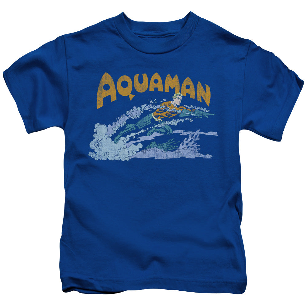 DC Comics Aqua Swim Juvenile Kids Youth T Shirt Royal Blue 