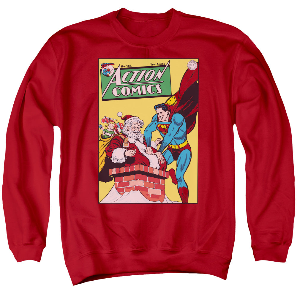DC Comics Cover No. 105 Mens Crewneck Sweatshirt Red